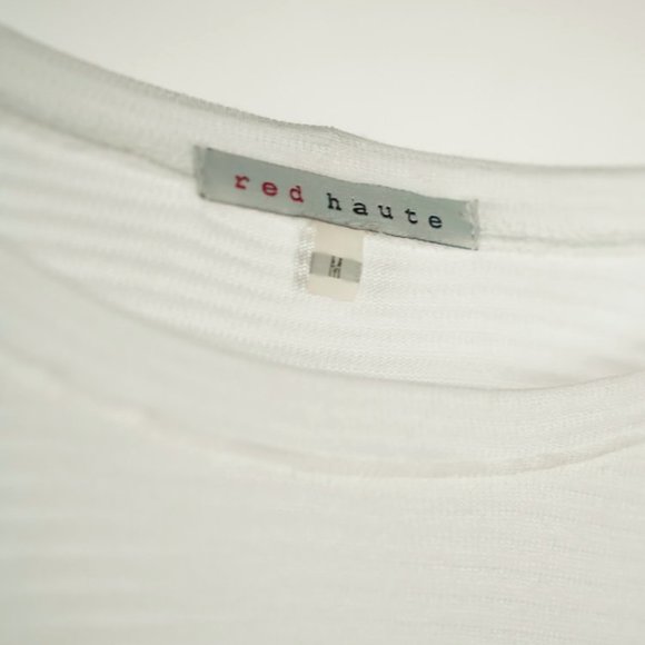 Red Haute White Burnout-Stripe Top - Picture 5 of 5